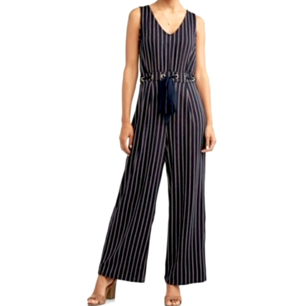 Wrapper Striped Jumpsuit